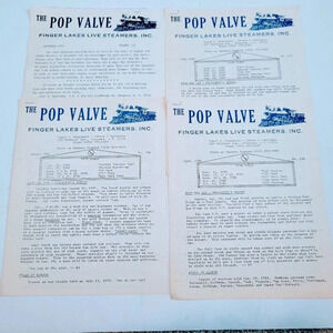 The Pop Valve Newsletter Lot of 4 1980-1982 Finger Lakes Live Steamers Train